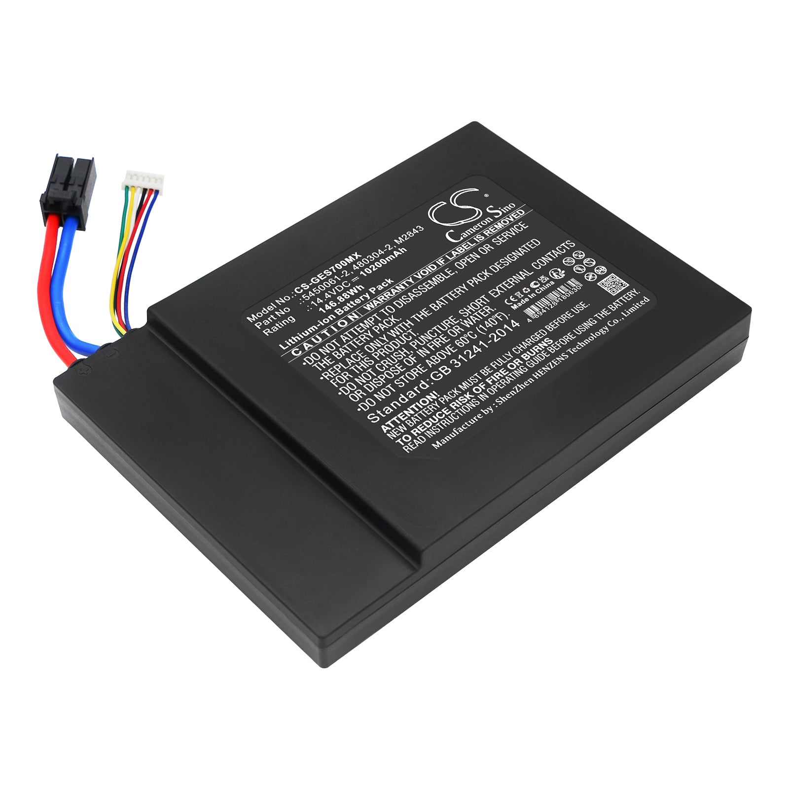 10200mAh 5450061-2, 480304-2, M2843 High Capacity Battery for GE Ultraschall Logiq S7 Expert, Logiq S8 Expert, Logiq P7, Logiq P9, Polaris Maru, Logiq S8 Polaris