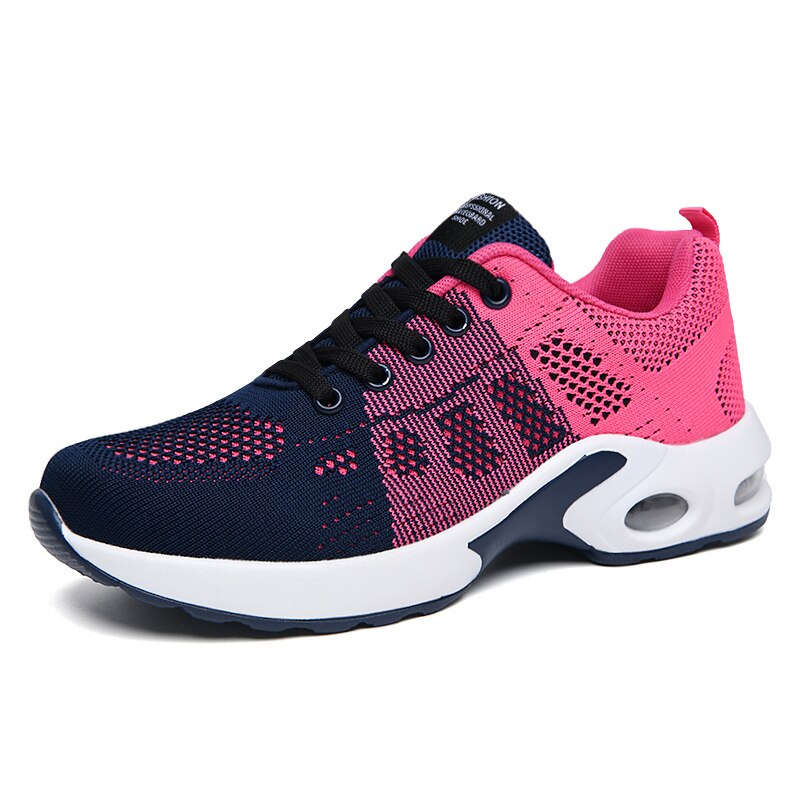 Four Seasons Breathable Sports Running Shoes Women Flying Weave High Elasticity Casual Sneakers Ladies Non-slip Jogging Shoes