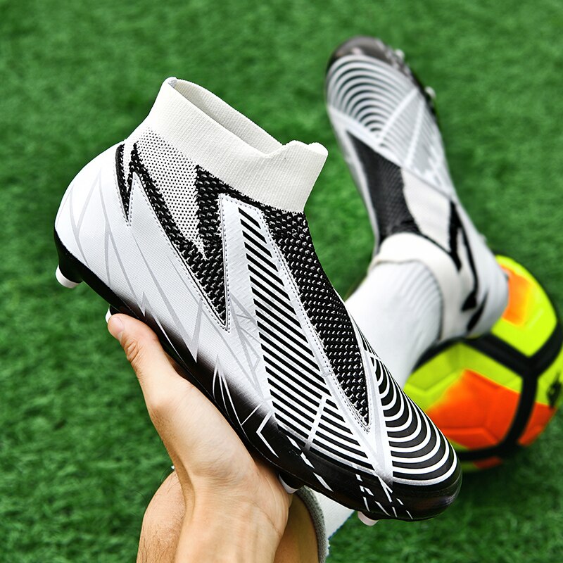 Men Soccer Shoes Top Quality Football Boots Training Cleats Grass High-quality Trend Non-Slip High Ankle Comfortable Training