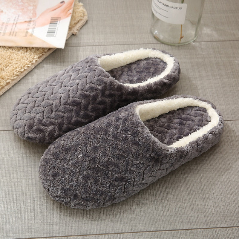 2023 Short Plush Slippers Mute Furry Slippers Non-slip Fur Flat Slippers Indoor Winter Warm Floor Slipper Soft Sole for Bedroom