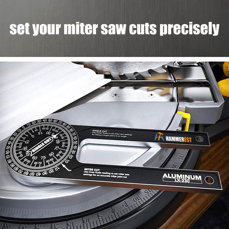 Miter Saw Protractor with Laser-Engraved Scales