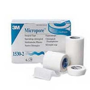 1530-1 3M Micropore? Standard Hypoallergenic Paper Surgical Tape with Rayon Backing, White, Latex-free 1