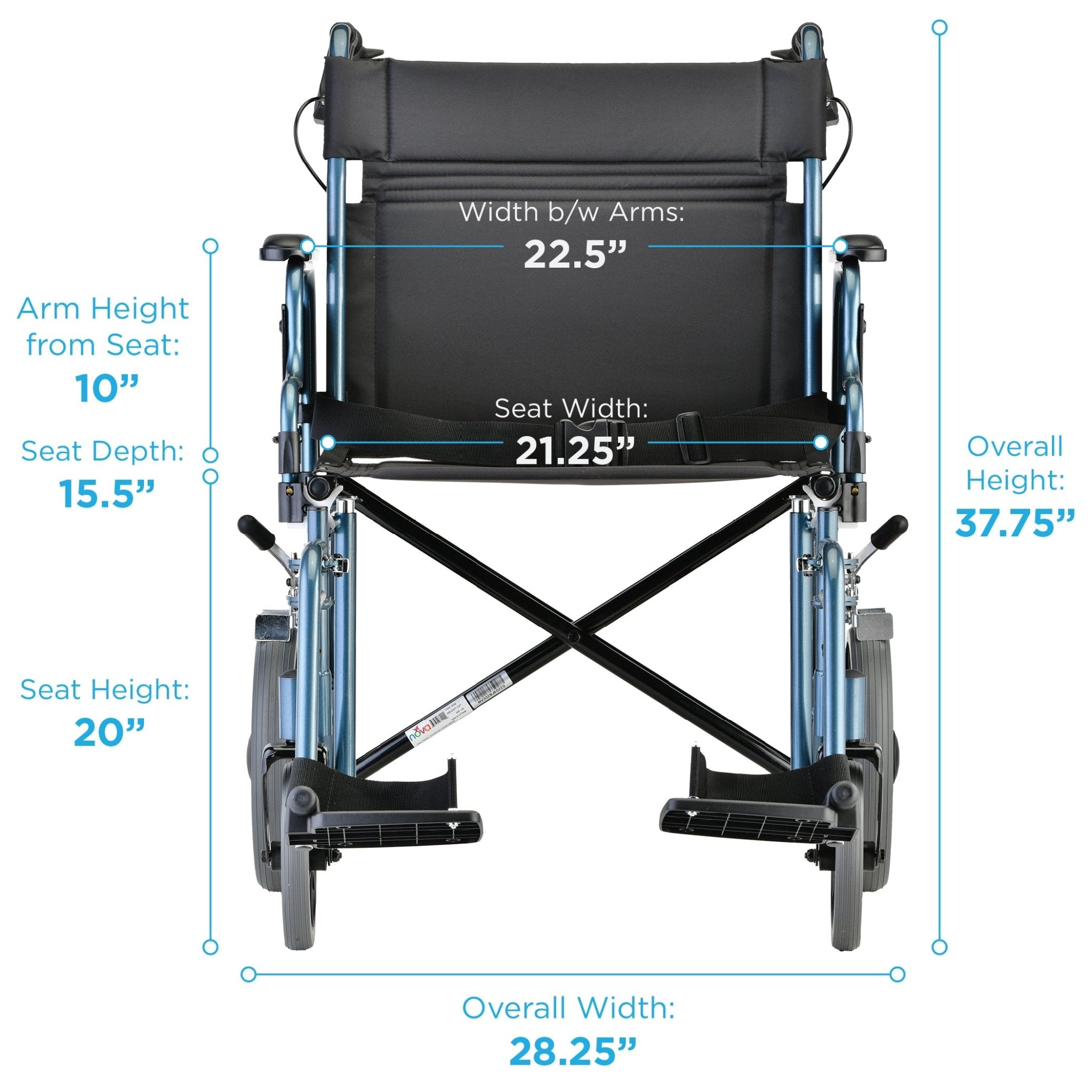 Nova Comet 332 HD Lightweight Transport Chair 22