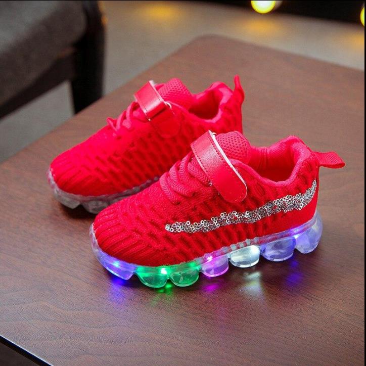 Garçon Fille Respirant Antidérapant Led Light Up Glowing Chaussures Casual