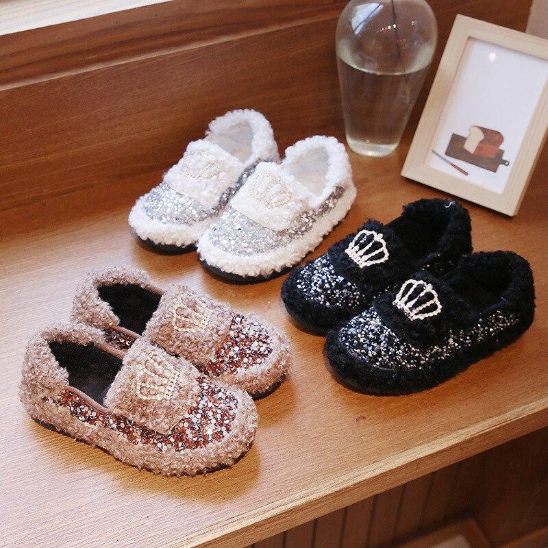 Baby Mädchen Haarschuhe Kinder warme Prinzessin Baumwollschuhe