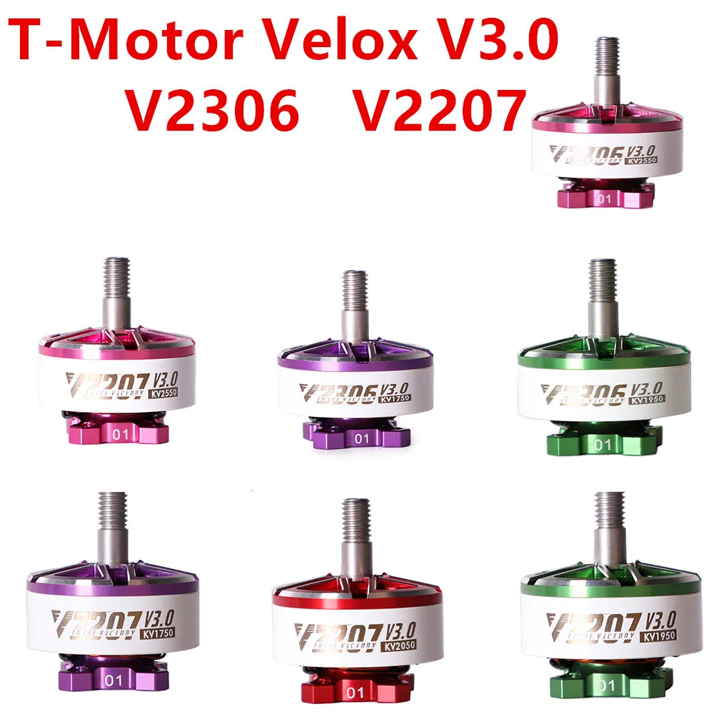 T-Motor Velox V2.0 V3.0 V2306 2400KV 4S 1900KV 6S V2207 2550KV 1950KV 1750KV 6S FPV Motor for FPV Racing Freestyle 5inch Drones