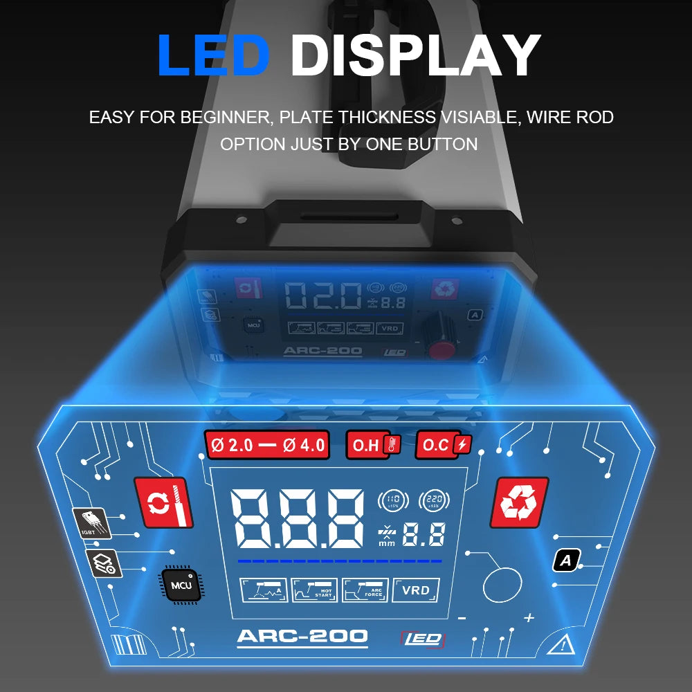 ANDELI Inverter MMA Welding Machine 110/220V IGBT Stick DC ARC Welder for Home Beginner LED Display