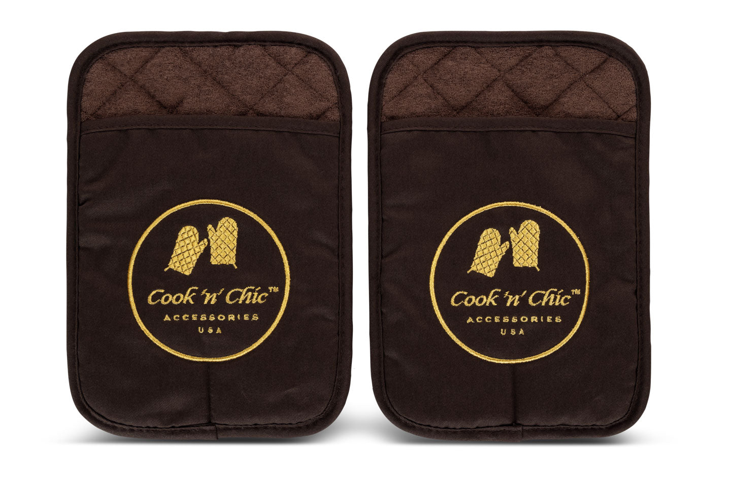 Pot Holders Set of 2 (Choco/Gold)