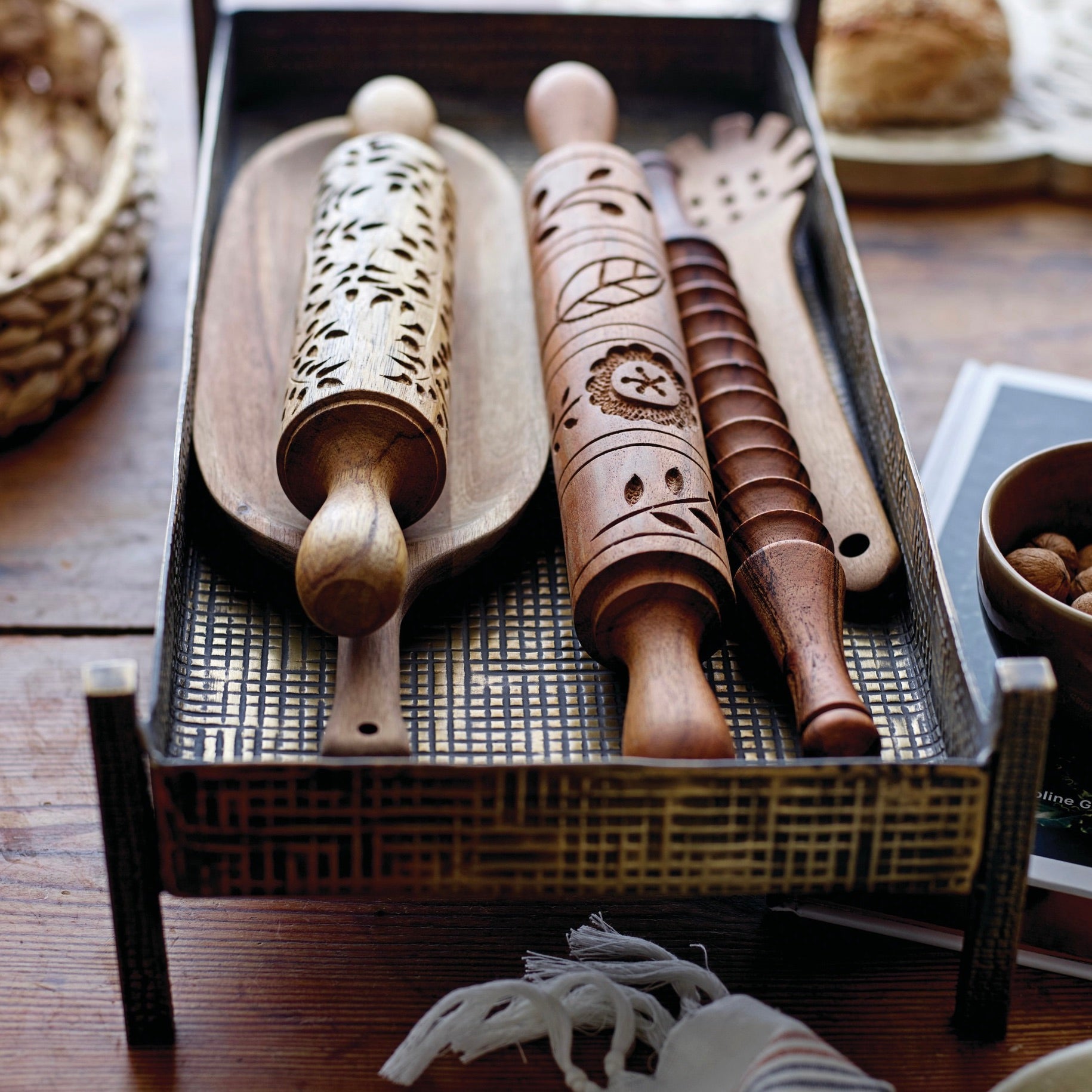 Wood Carved Rolling Pin