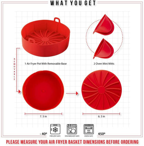 punased silikoonist õhufritüüri vooderdised ja ahjukindad