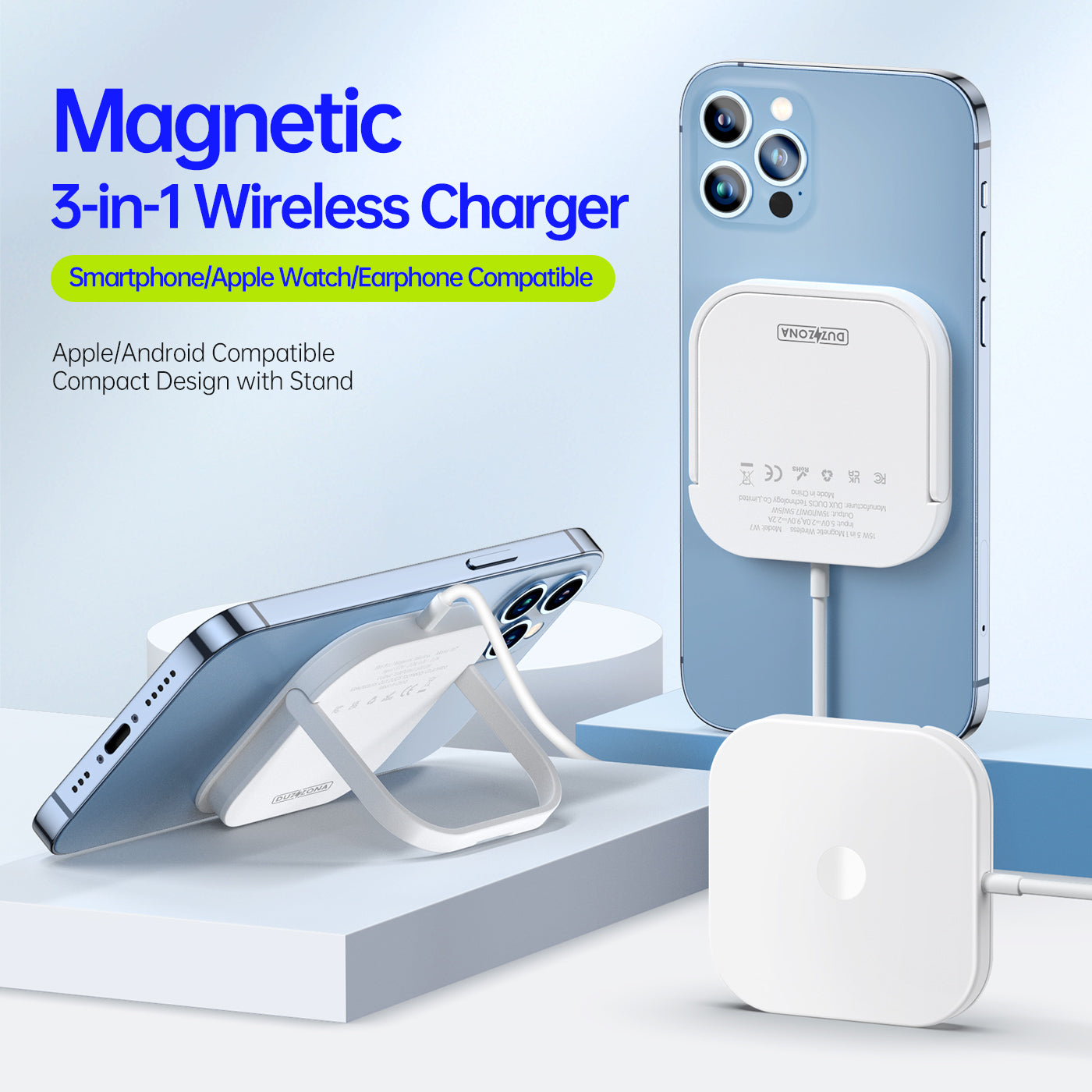 MagSafe Kickstand Wireless Charger with Fast Charging Capability (Up to 15W)