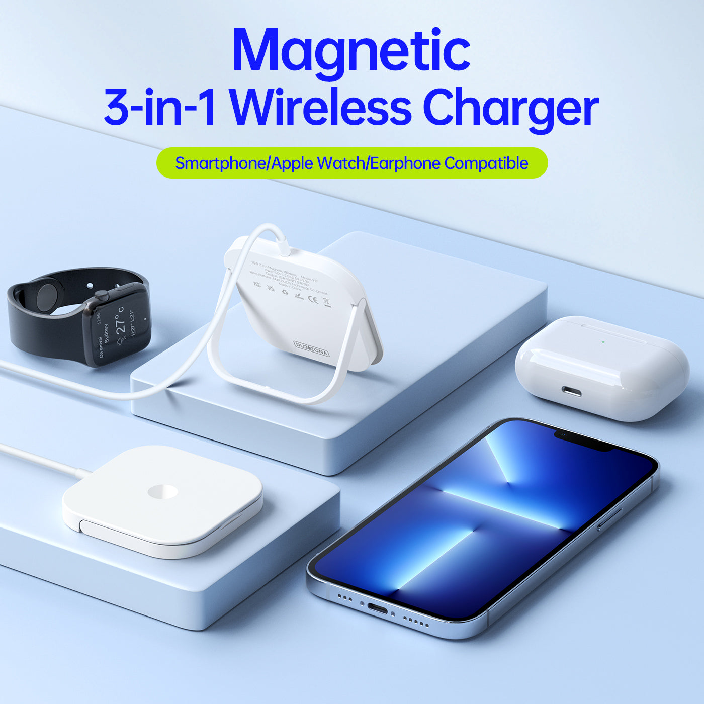 MagSafe Kickstand Wireless Charger with Fast Charging Capability (Up to 15W)