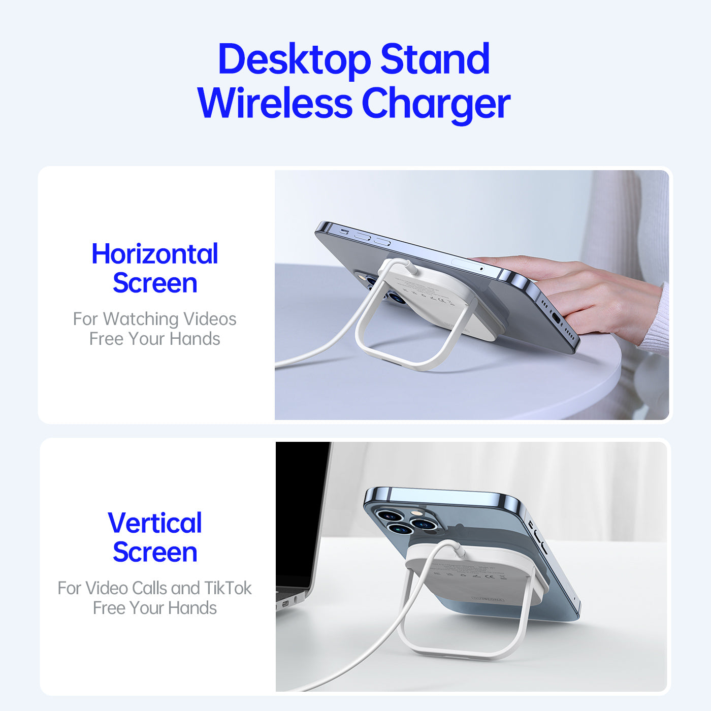 MagSafe Kickstand Wireless Charger with Fast Charging Capability (Up to 15W)