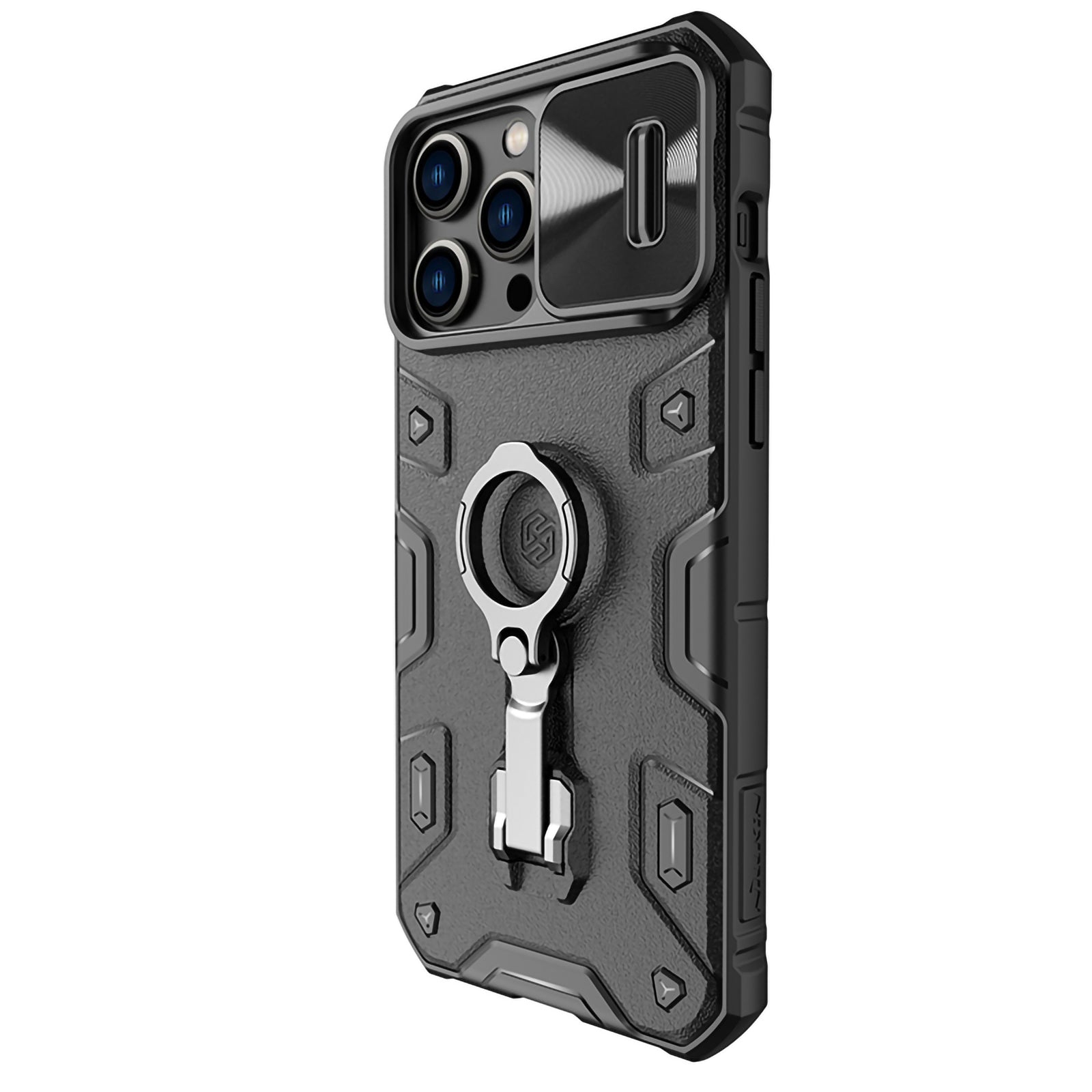 iPhone 14 Series Military-Grade Shockproof Case with Slide Camera Cover and Kickstand