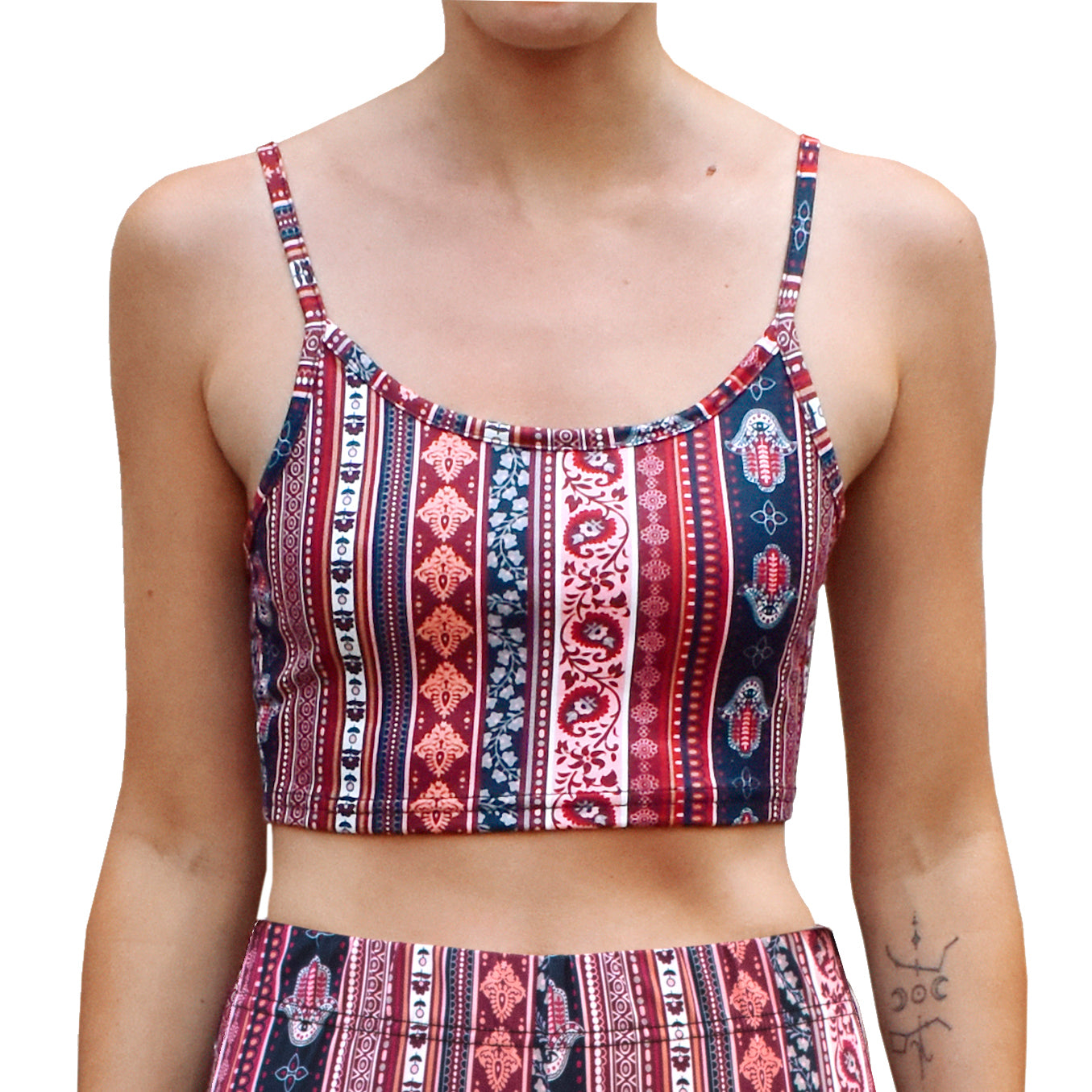 Cropped Tank Top - Marsala Paisley