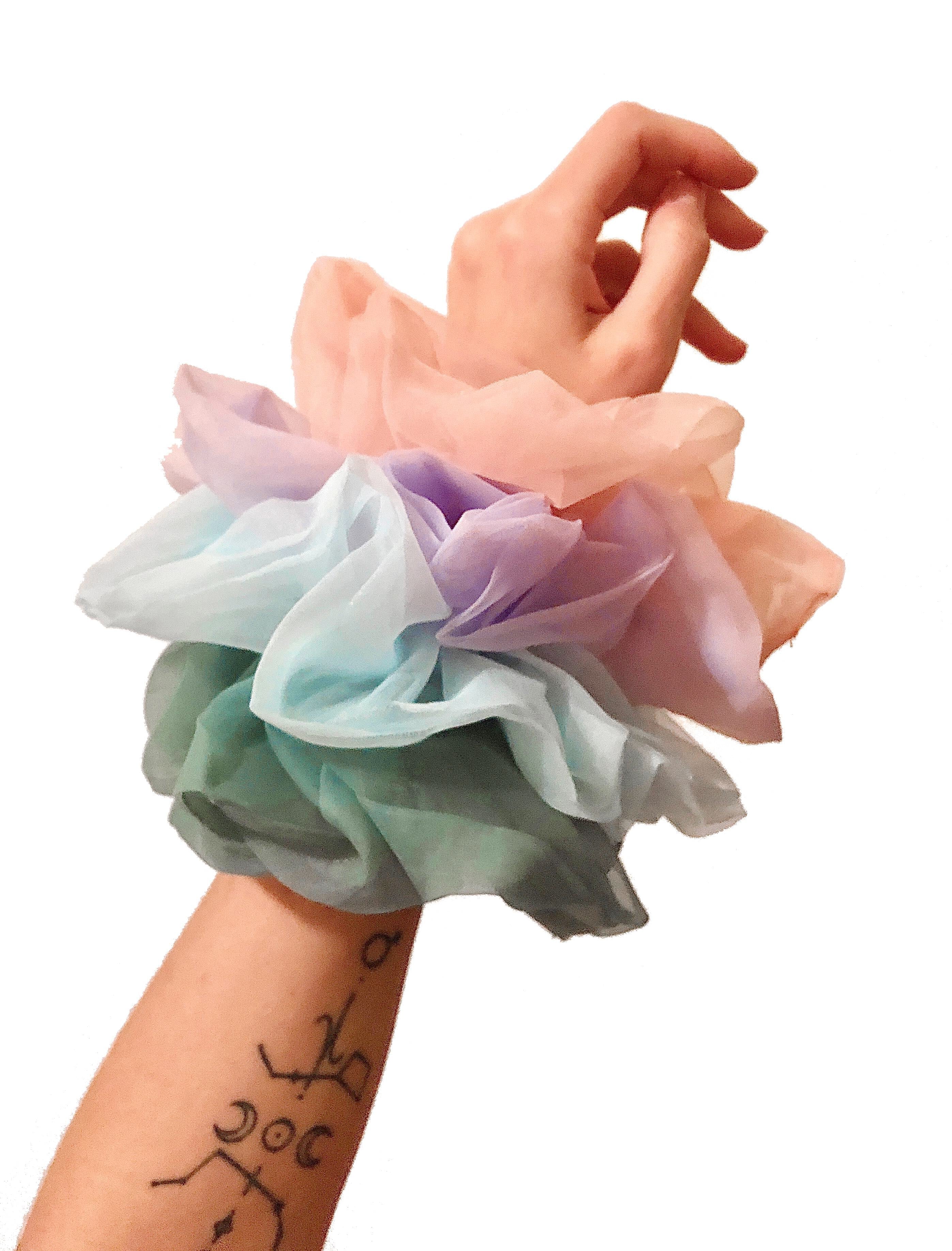 Oversized Organza Scrunchie - Beige