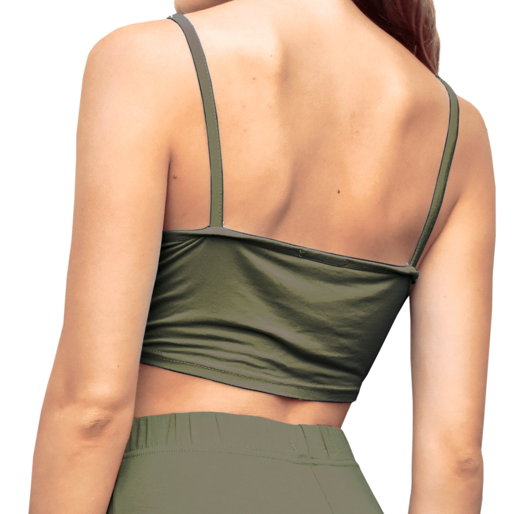 Cropped Tank Top - Solid Olive