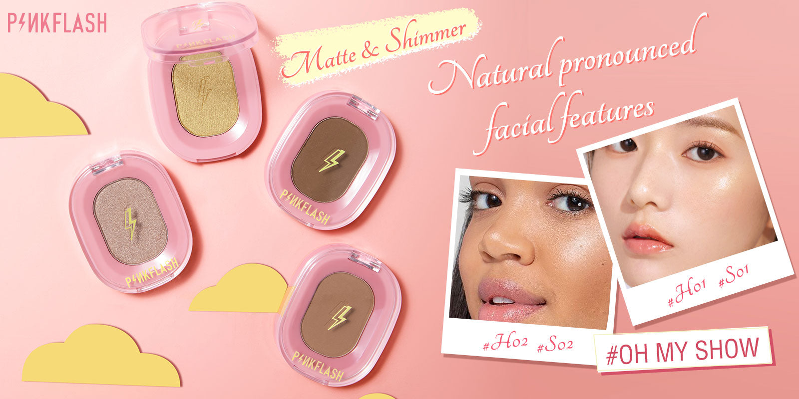 Shimmer Highlighter & Matte Contour Powder pinkflashus