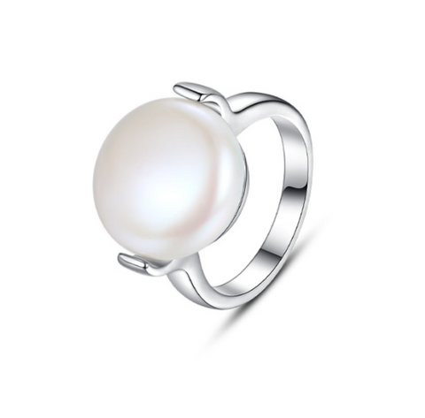 White Baroque Pearl Ring