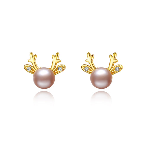 Real Pearl Stud Earrings