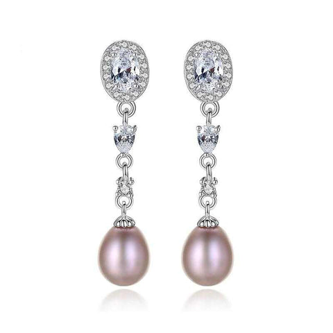 Real Pearl and Diamond Earrings