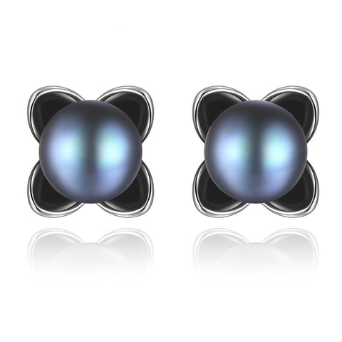 Black Pearl Stud Earrings