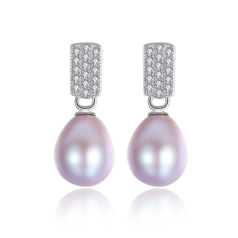 purple pearl earrings