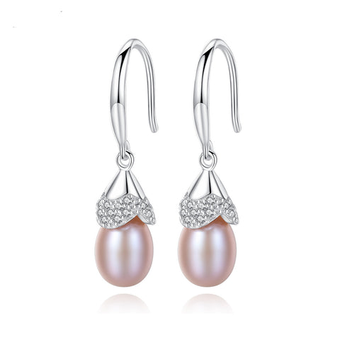 Purple Pearl Earrings