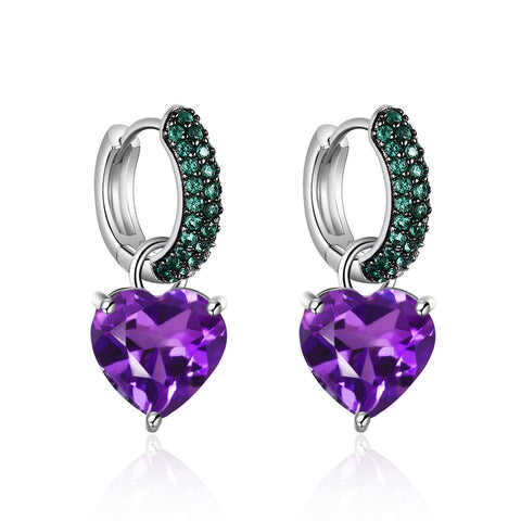 Amethyst Hoop Earrings