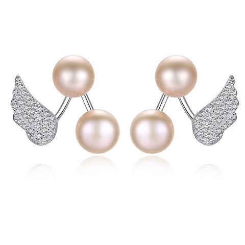 Double Pearl Stud Earrings