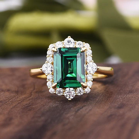 vintage emerald engagement ring