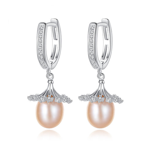 Pearl Huggie Earrings