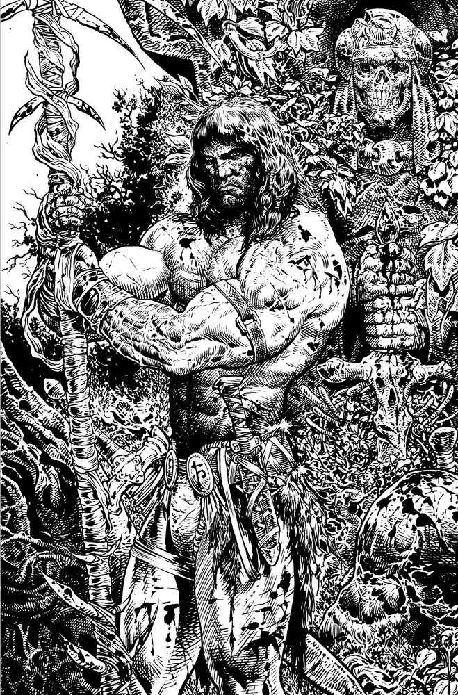 Conan the Barbarian (2023) #5 Variant (2nd Print) Sharp Black & White Ink Virgin (Mature)