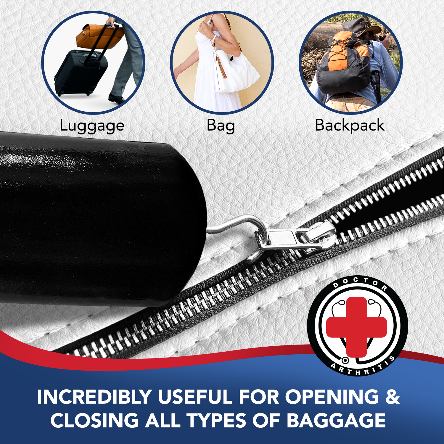 Button Hook & Zipper Pull, Assist, Helper Device, Dress Clothes Tool, Button Shirts Aid, One Hand, Disability, Handicapped and Seniors by Dr. Arthritis