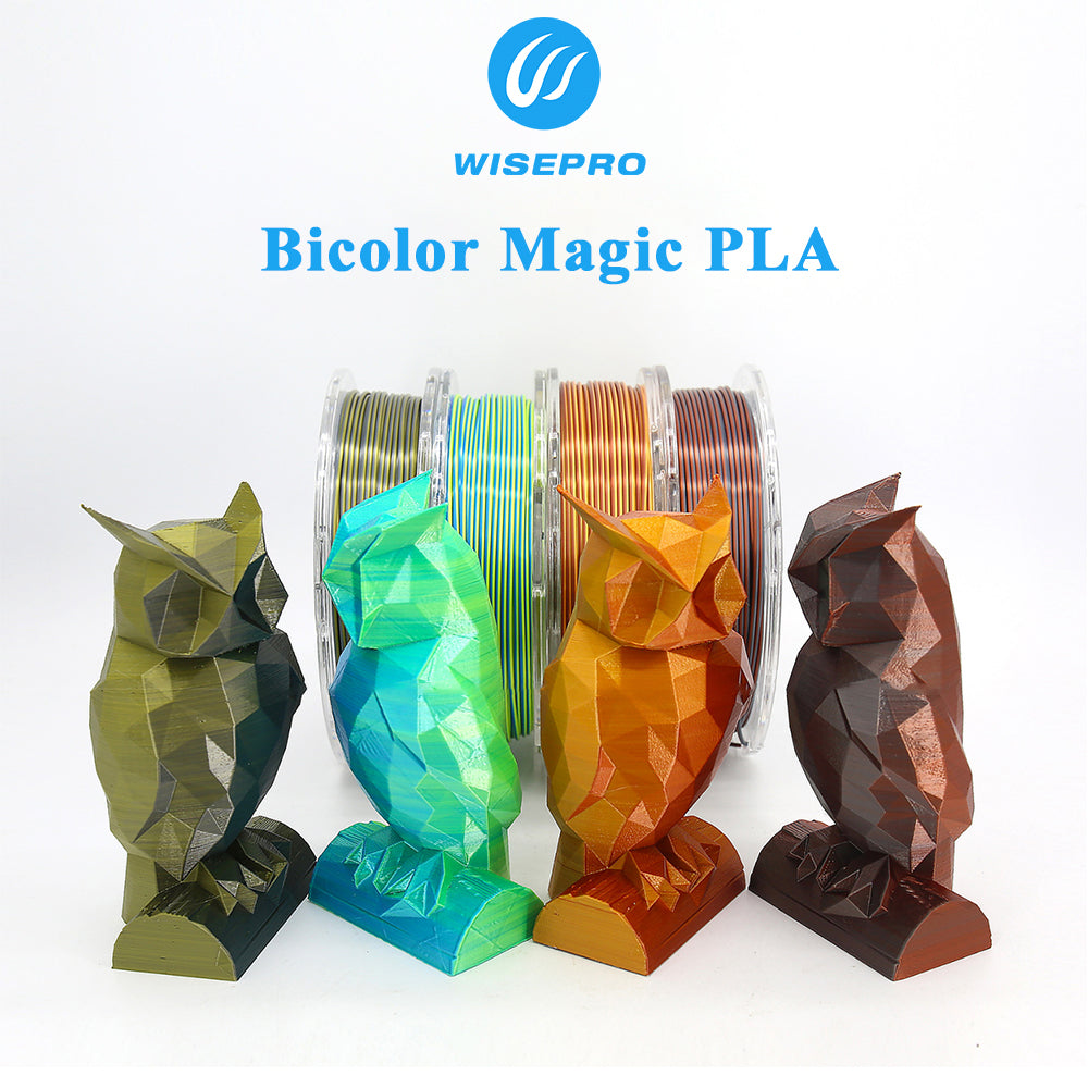 WISEPRO Bicolor Magic PLA 3D Printer Filament, Dual-Color PLA