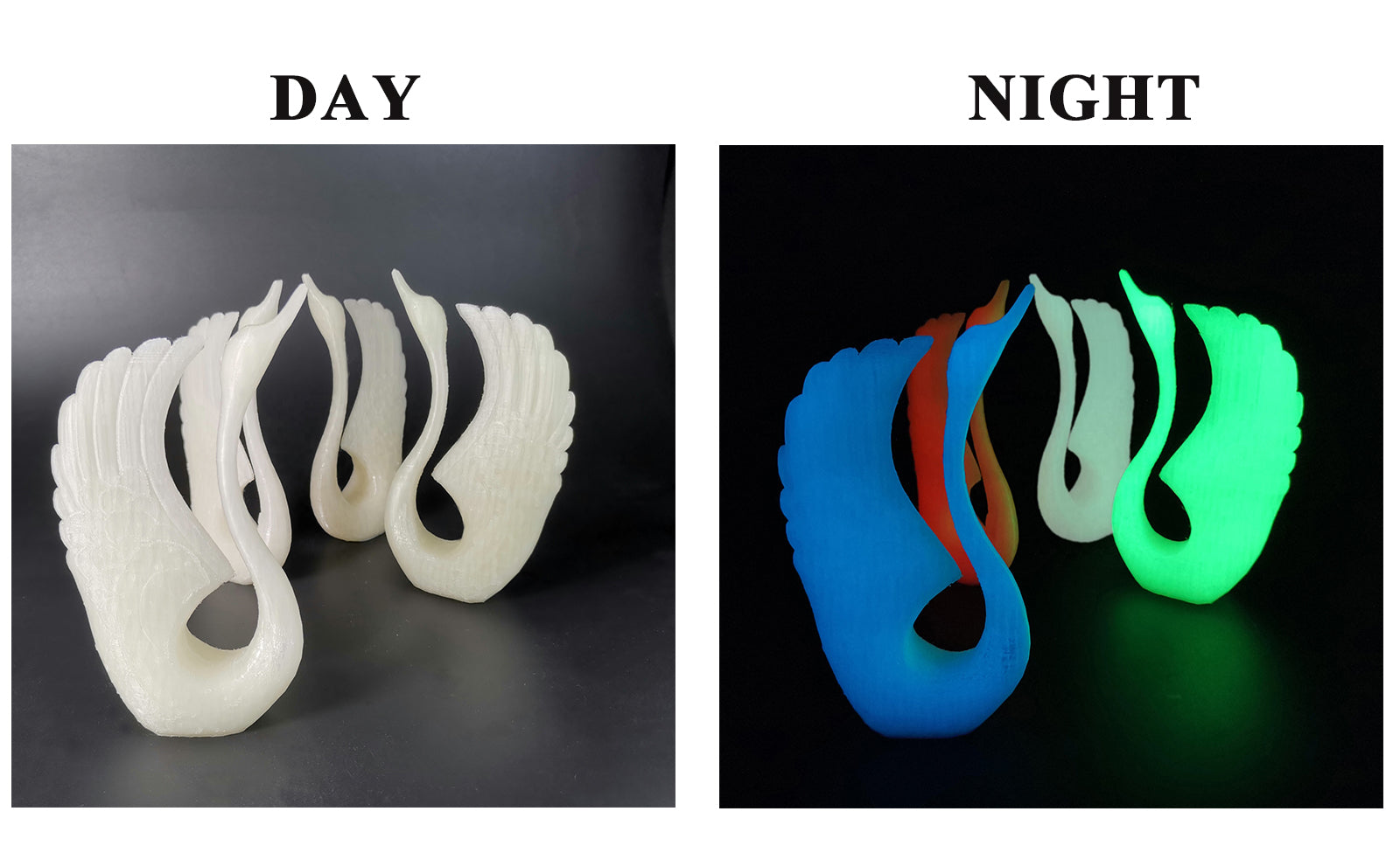 Luminous Rainbow,1.75mm Glow in dark PLA Rainbow 3D Printer Filament