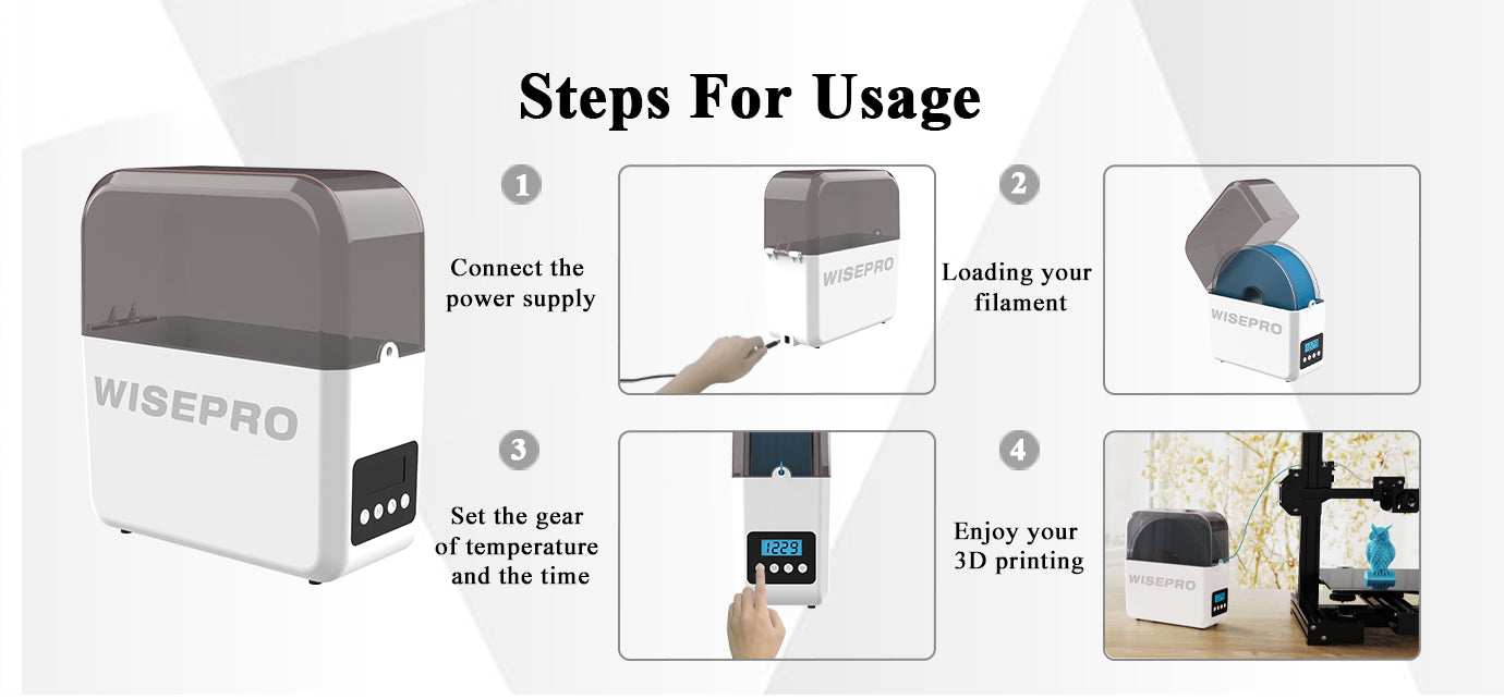 WISEPRO 3D Printer Filament Dryer Box-FREEDRY