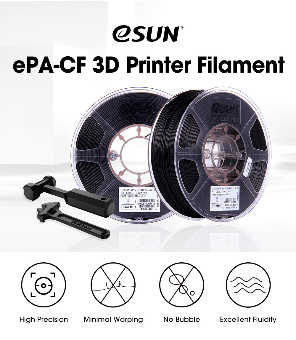 eSUN 1.75mm ePA-CF Carbon Fiber Filled Nylon 3D Printer Filament