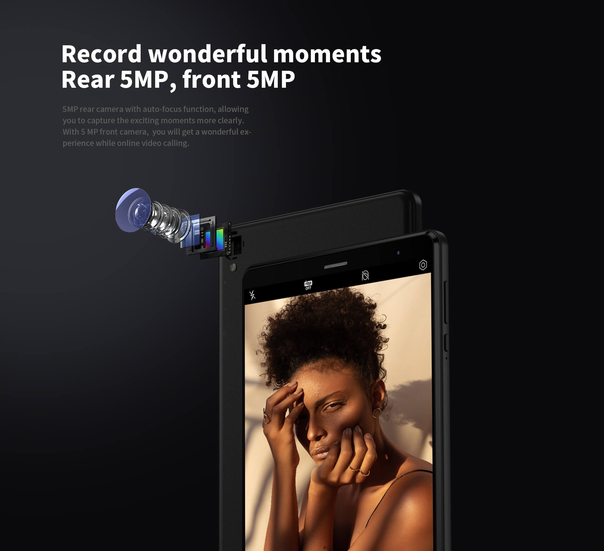 Record wonderful Moments - Rear 5MP, Front 5MP