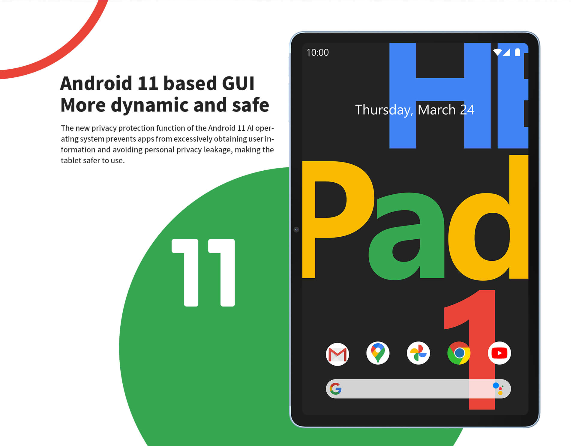 GUI basata su Android 11 più dinamica e sicura