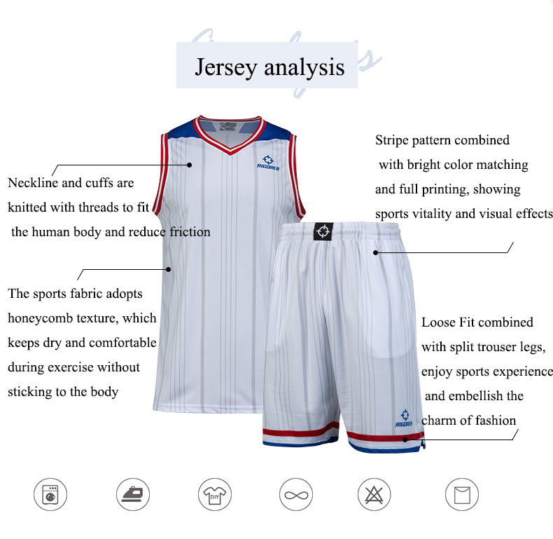 Custom Basketball Uniform Sublimation Jersey Polyester Breathable Loose