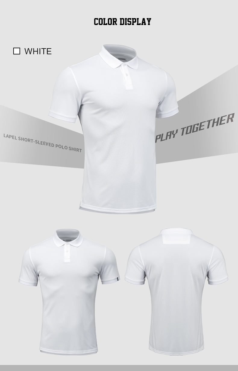 White Polo T Shirt Mens Casual Short Sleeve High Quantity 