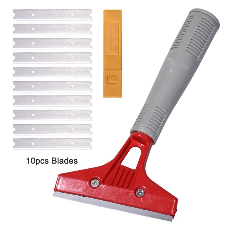 FOSHIO Handle Cleaning Scraper + 10pcs Stainless Steel Blades Glue Sti