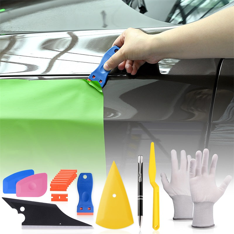 Hemoton Film Tool Car Window Tint Kit Vehicle Vinyl Wrapping Installing Wrap Application Tinting Tools Supplies, Size: 17x13x4CM