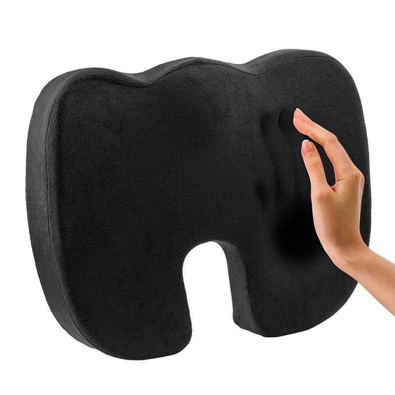 AUTOYOUTH Orthopedic Comfort Memory Foam Seat Cushion, Office Chair Wheelchairs and Car Seat Pads, For Coccyx Lower Back Support