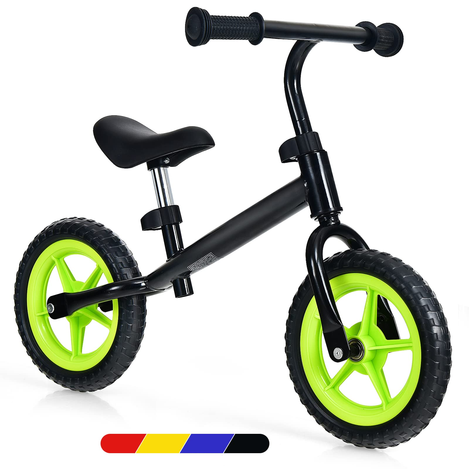 BABY JOY Kids Balance Bike, No Pedal Training Bicycle with Adjustable Handlebar & Seat and Puncture-Proof EVA Tires