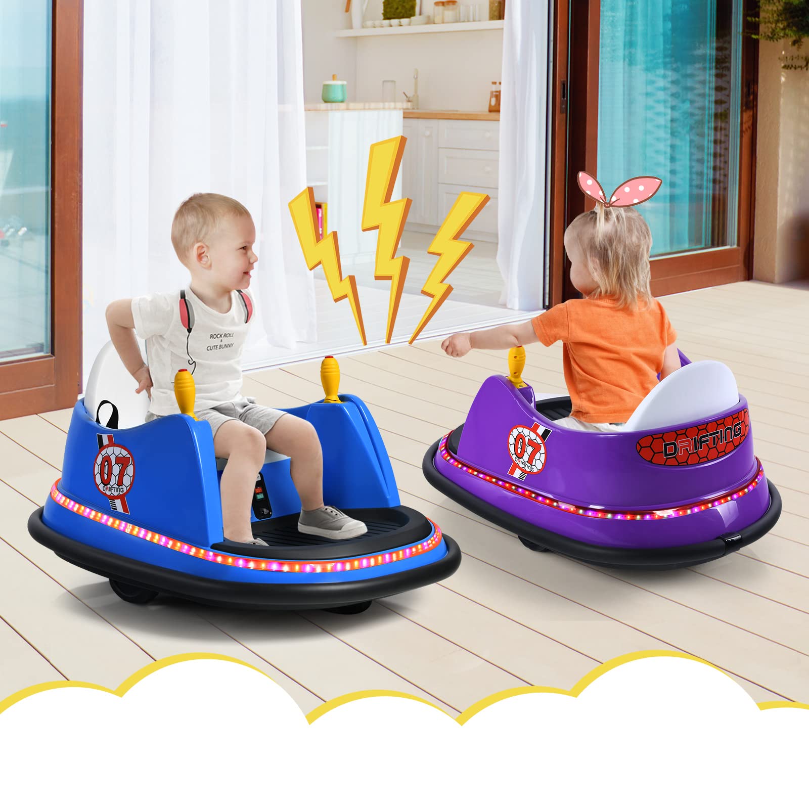 Bumper Car for Kids, 6V Battery Powered Electric Vehicle