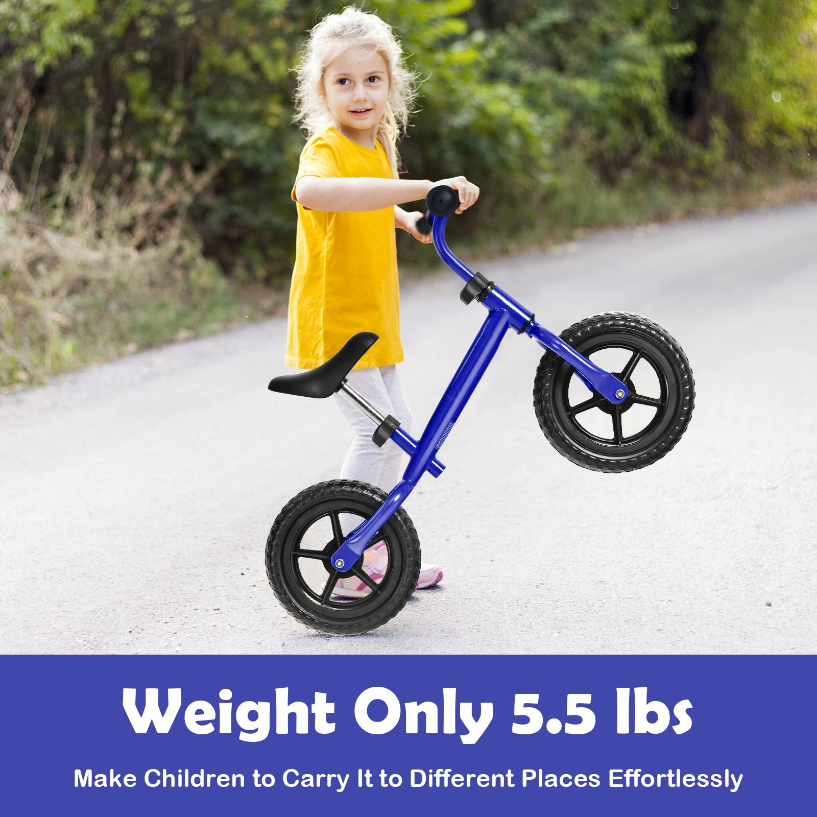 BABY JOY Kids Balance Bike, No Pedal Training Bicycle with Adjustable Handlebar & Seat and Puncture-Proof EVA Tires