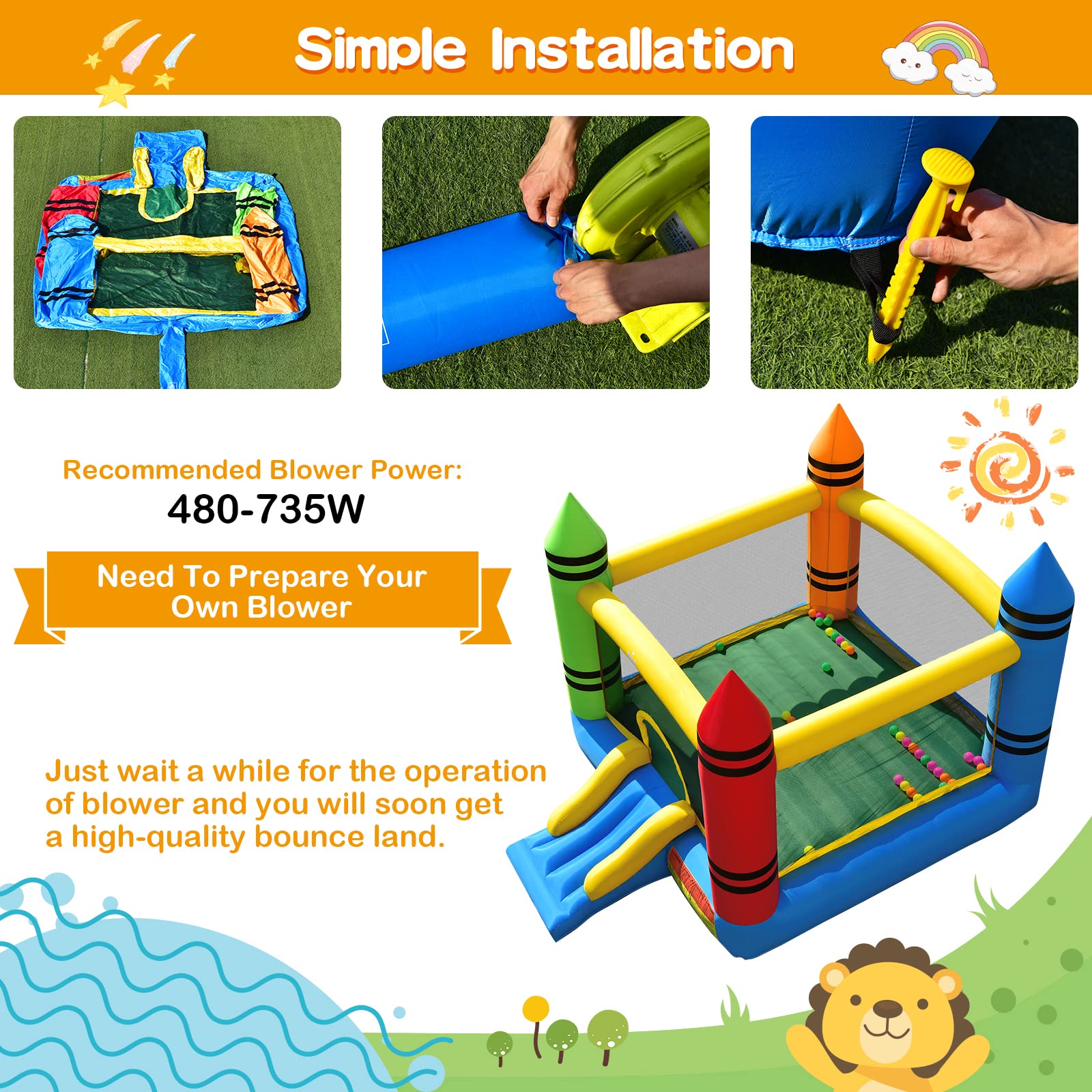 Inflatable Bounce House with Large Jumping Area