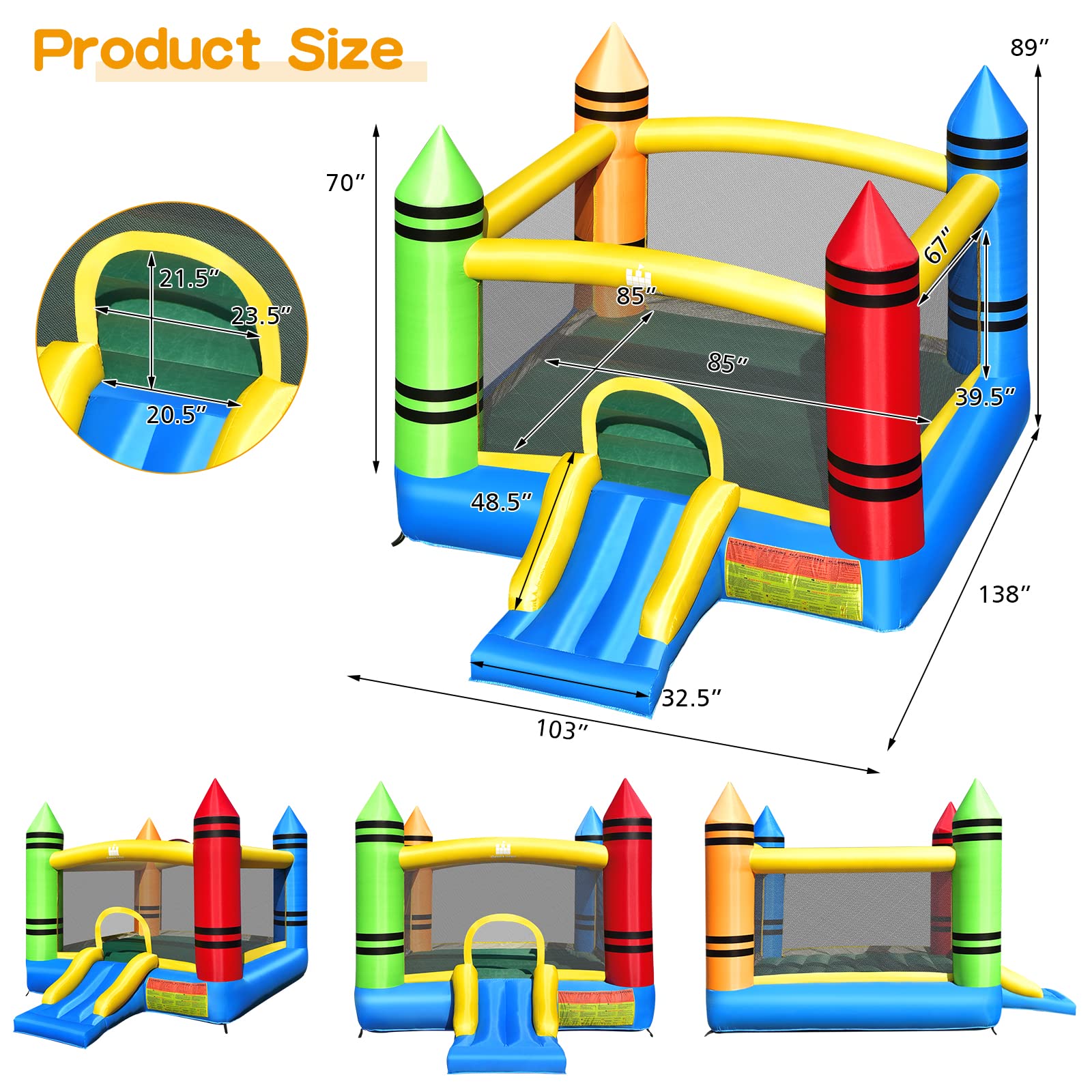 Inflatable Bounce House with Large Jumping Area